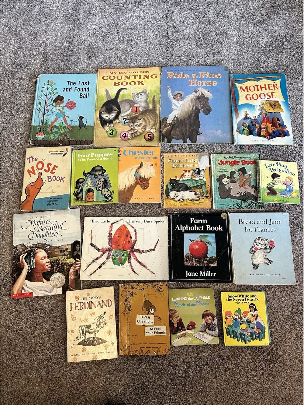 Book Lot Set Vintage Of 18 Children's Hardcover Books & PB Little Golden Dr Sues